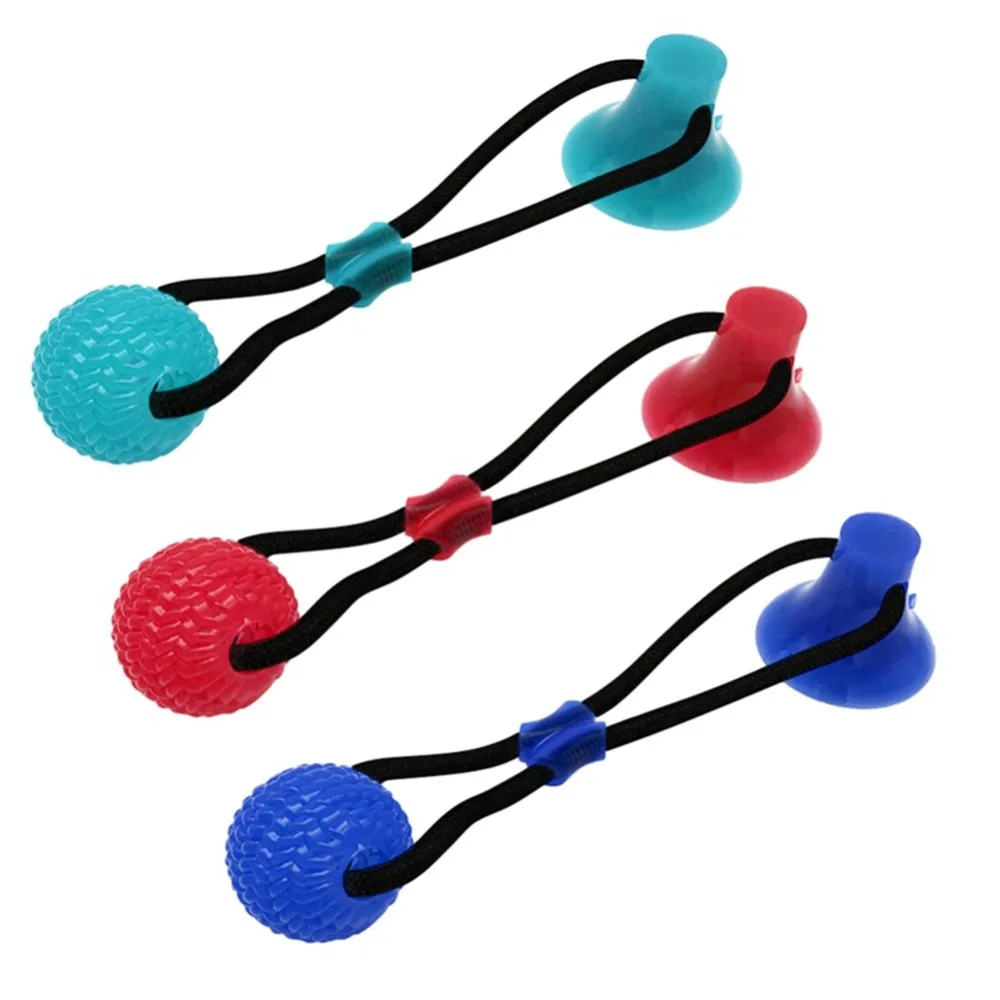 Мячик-игрушка для домашних животных с присоской резиновая Интерактивная собака Жевательная для чистки зубов и молярной