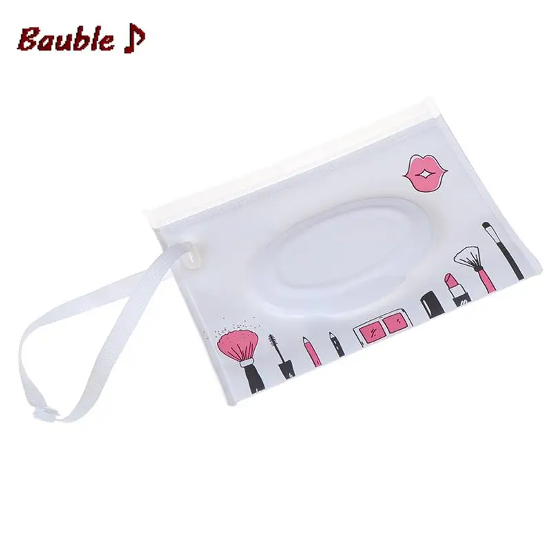 Cartoon Print Baby Wet Wipes Bag Reusable Wet Wipes Cover Container For Baby Skin Care Travel Bag
