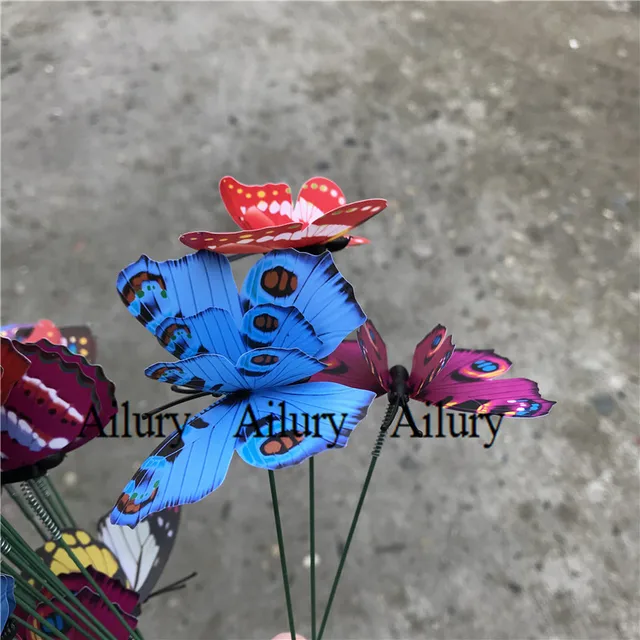 Pvc Kettősrétegű Háromdimenziós Pillangóvirág Betét, Otthoni Dekoráció, Virágcserép-Kertészeti Szimulációs Díszek, Kreatív - Image 3