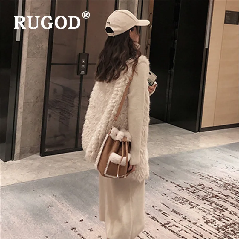 RUGOD Новое поступление Зимний теплый хлопковый жилет для женщин без рукавов Свободный мягкий жилет модный Женский Повседневный однотонный милый топ