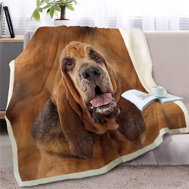 HM Life Sherpa Blanket on Beds Brown Dog Animal 3D Printed Throw Blanket for Adult& Kid Portable Wearable Travel Plush Blanket - Цвет: Dog12