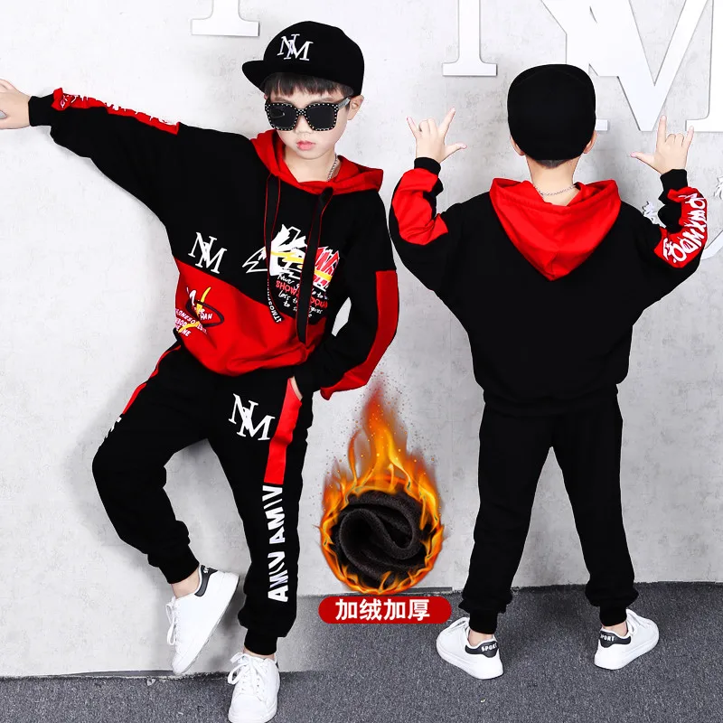 Autumn Spring Kids Clothes Boys 6 7 8 9 10 11 12 13 14 Years Boys Clothing Set Sports Suit Boys Hooded Jacket And Pants Outfits (4)