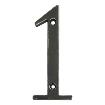 

House Number 101mm Black brushed silver edge Door Sign numer Outdoor Address Mailbox Numbers Modern home Apartment Signs#1