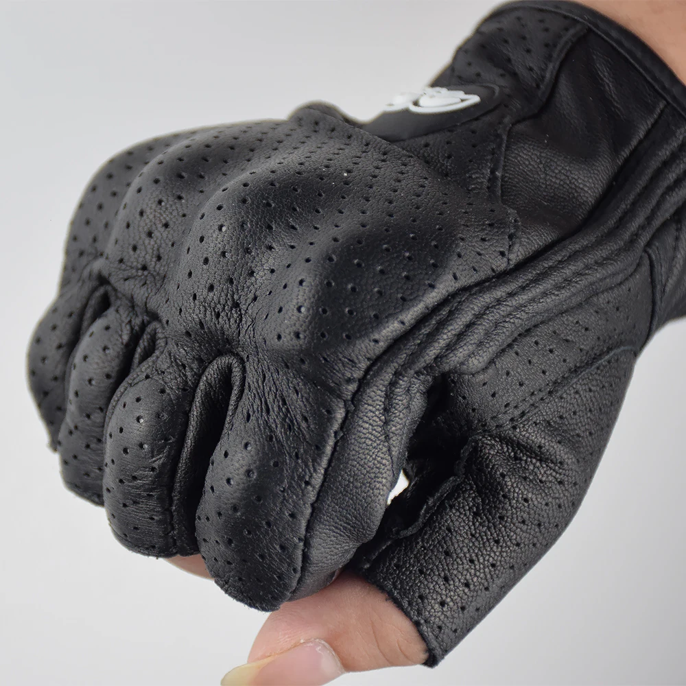 Guantes cafe racer piel de cabra DEGEND INDUS marrón membrana