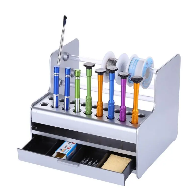 

Multi-functional Cell Phone Repairing Tools Storage Box Computer Parts Box Screwdriver Cartridge Desktop Shelf Knocked-down Case