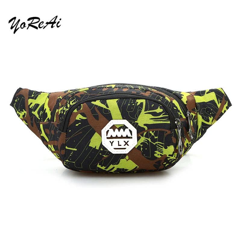 

Nylon Fanny Pack Printed Camouflage Beg Women Anti-theft Phone Pouch Portable Outdoor Panelled Chest Bags Sports Waist Belt Bag