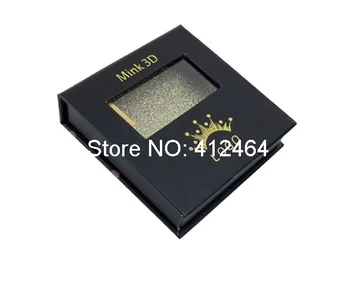 

UV Protected Glossy Lamination Pink Glitter Custom Eyelash Box Packaging With Black Foil Private Label ---PX2047