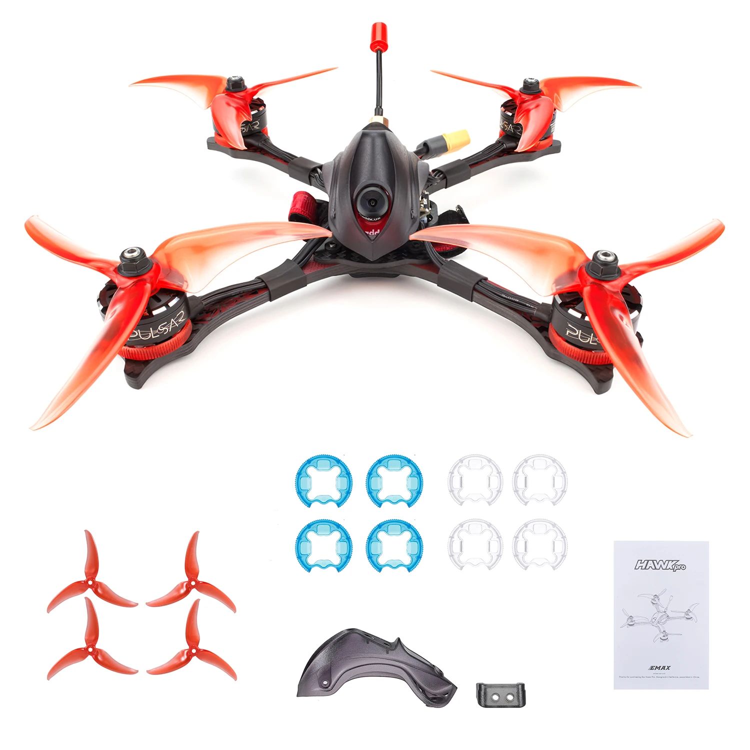 Гоночный Дрон EMAX Hawk Pro 5 дюймов 35A ESC 1200TVL F4 2306 2400KV бесщеточный двигатель крошечный D8 FrSky приемник BNF FPV Квадрокоптер
