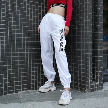 

Pants Women Clothing 2020 Spring New High Waist Casual Loose Cargo Pants Black White Sweat Pants Fashion Pockets Trousers
