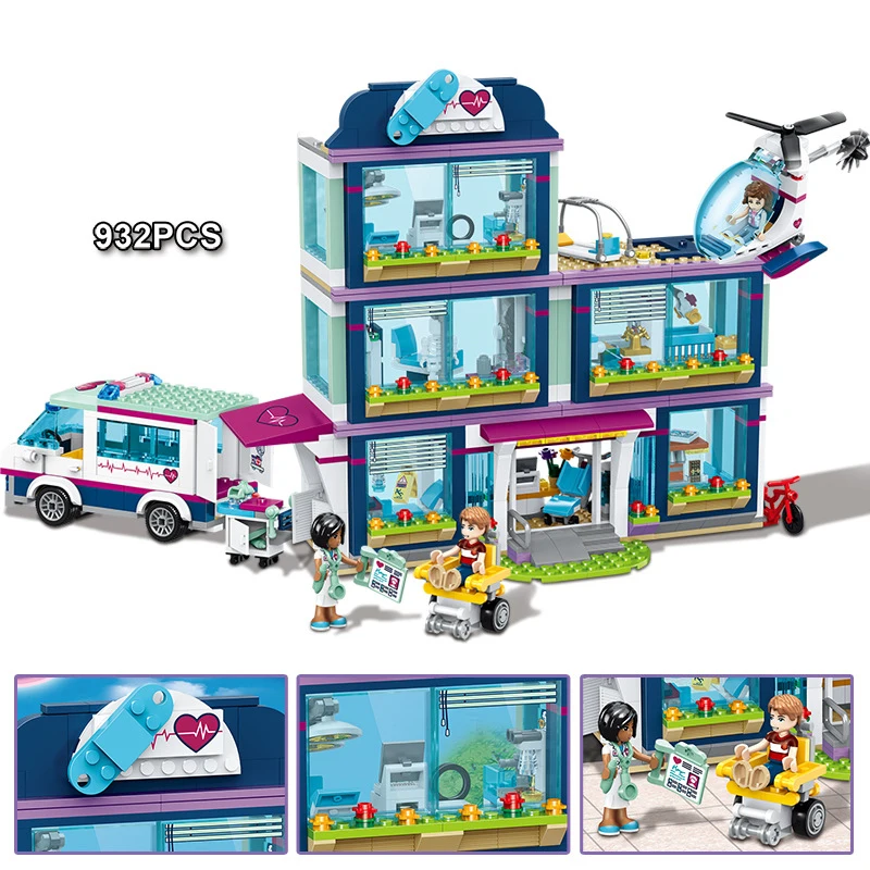 932 шт серия для девочек Heartlake City and hospitaly Legoingsly модель конструктора игрушки детей