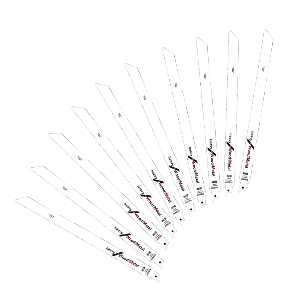 

10pcs/Set S1222VF Bi-Metal Reciprocating Saw Blades Long Flexible White Cutter Hand And Power Tool Accessories