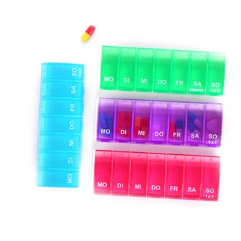 

7 Day Weekly Pill Box Tablet Holder Medicine Boxes Storage Dispenser Medical Mini Organizer Splitters For Travel Case 4Colors
