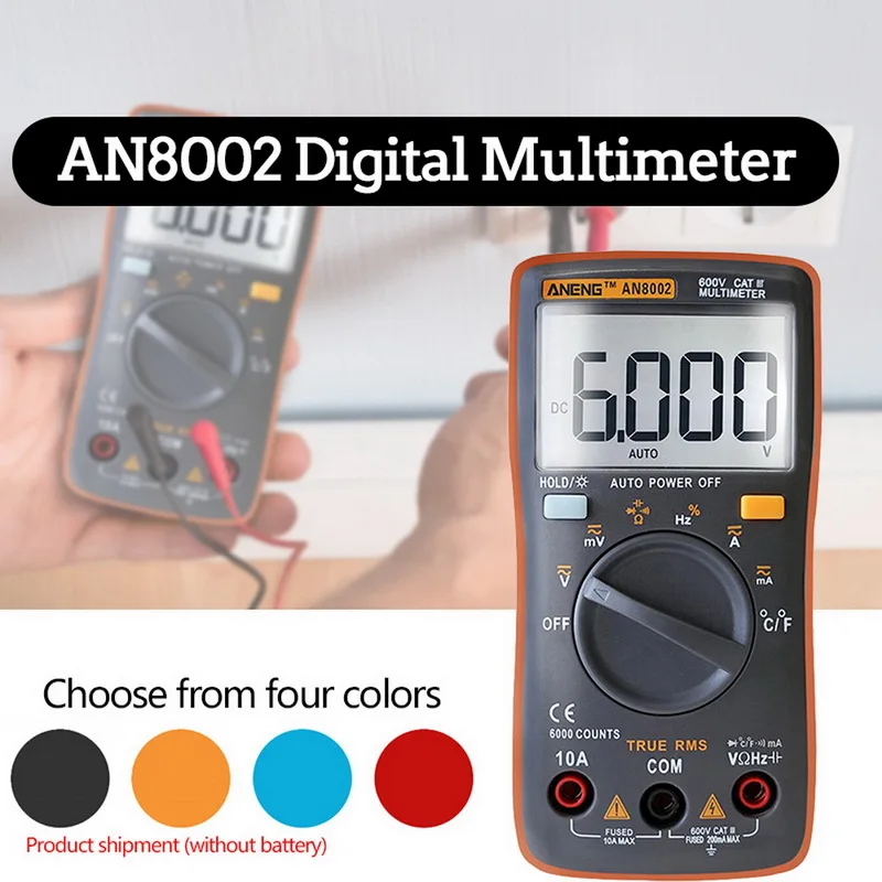 

Junejour AN8002 Digital Multimeter Voltage Current Resistance Capacitance Tester#37
