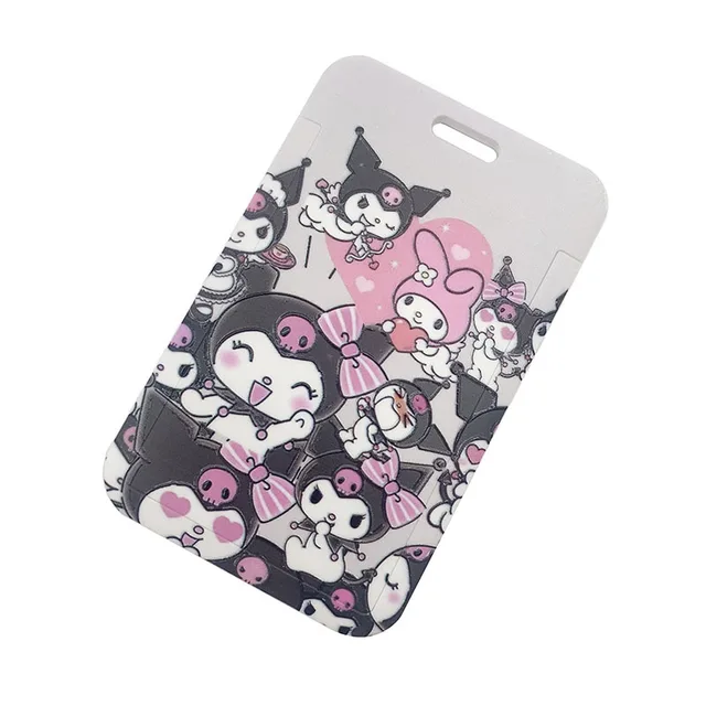 Sanrioed Kawaii Cartoon Mymelody kt cat Kuromi Cinnamoroll Campus Card Protector Cute Doll Key Chain Bus Subway Card Bag 2