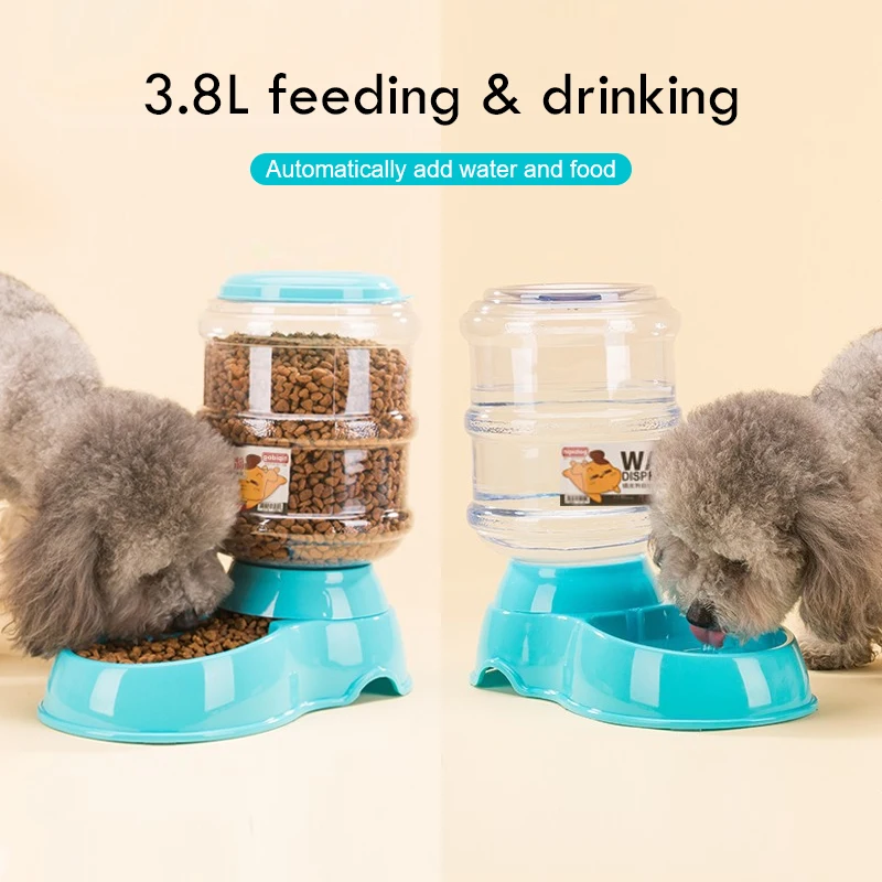 

3.8L Pet Automatic Feeder/Drinking Fountain Storage Barrel for Dogs Teddy Cat Supplies Automatic Drinker Convenient Life