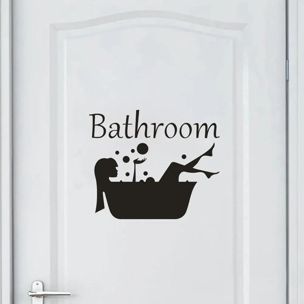 Lady Bathtub Wall Sticker Home Bathroom Door Removable Decal Art Mural Decor Lady Bathtub Wall Sticker Home Bathroom Door Removable Decal Art Mural Decor