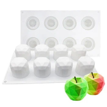

Wholesale Crystal Apple Silicone Fruit Mold Fondant Cake Mold Chocolate Mousse Ice Cream Mould Apple Baking Cupcake Topper Molds