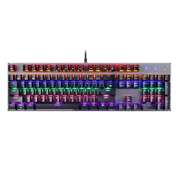 

Mechanical Gaming Keyboard 104 Key USB RGB Blue Switch Convenient Operating Keyboard With Multi-color LED Backlights