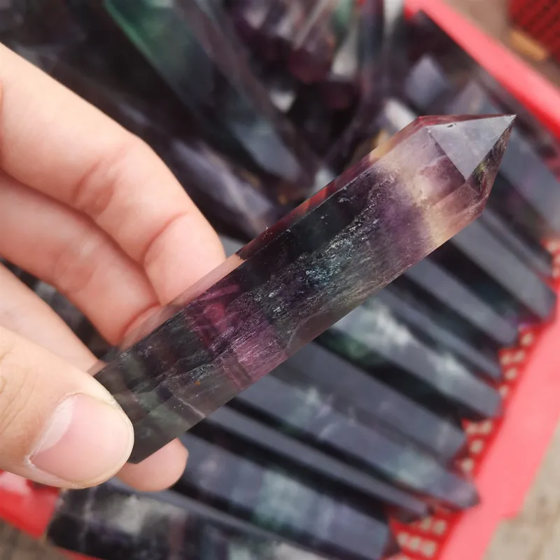 fluorite Натуральные камни, минералы, кристаллы wicca, розовый кварц, аметист, лабрадорит, украшение, медитация, чакра, целебная Хрустальная колонна - Цвет: fluorite