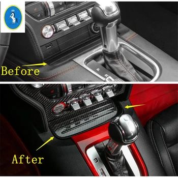

Yimaautotrims Auto Accessory Central Control Gear Shift Storage Box Panel Cover Trim Fit For Ford Mustang 2015 - 2020 ABS