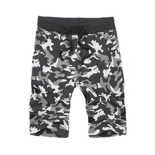 Летние хлопковые шорты свободные мужские s повседневные шорты камуфляжные с эластичной талией удобные камуфляжные мужские Карго короткие штаны размера плюс 8XL