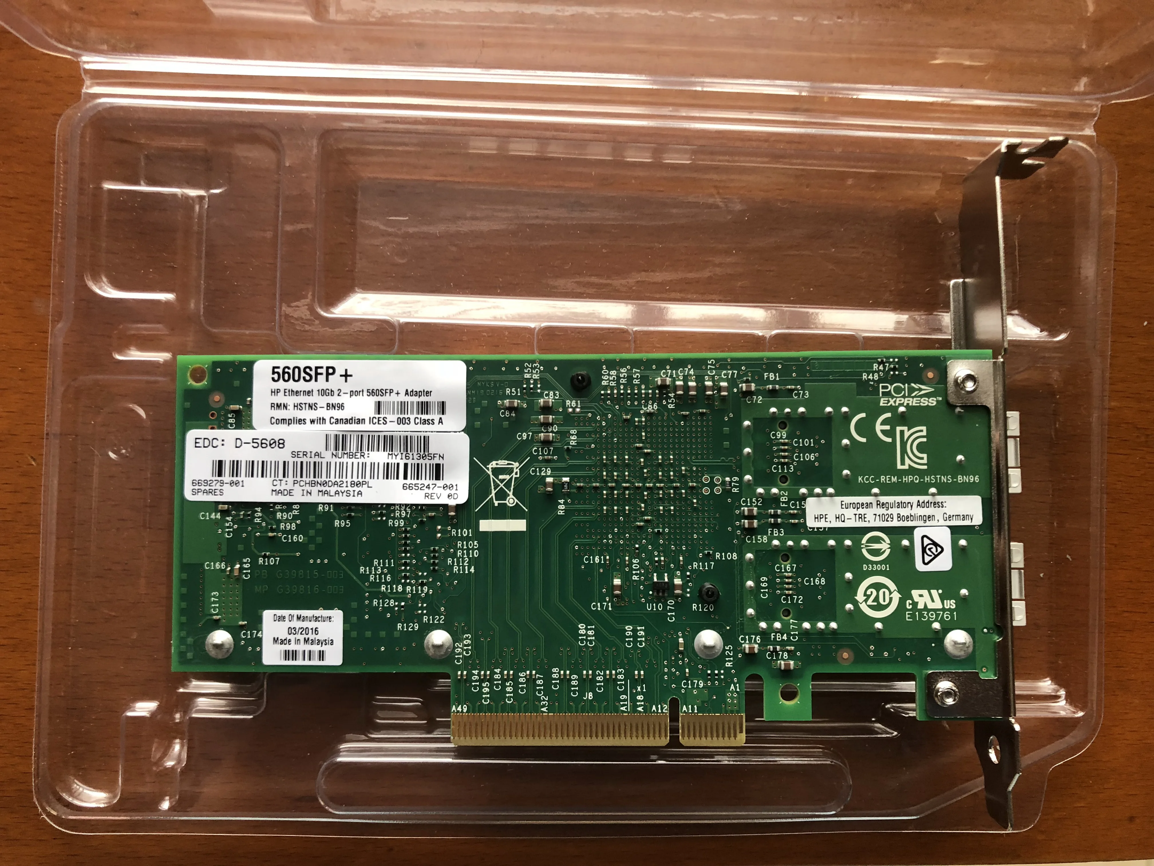 10 Гб сетевая карта для hp 560SFP+ 665249-B21 669279-001 аккумулятор большой емкости 10 Гб 2-портовый 10 Gigabit LAN