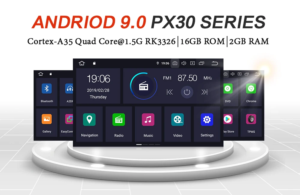 Best 7"Android 9.0 Car DVD Player  Universal Multimedia Player With Wifi  GPS Bluetooth Radio Stereo audio media 1