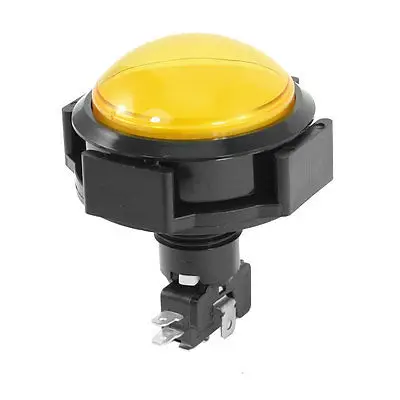 

Panel Mount Yellow Round Head SPDT 5 Pin Momentary Game Push Button Switch