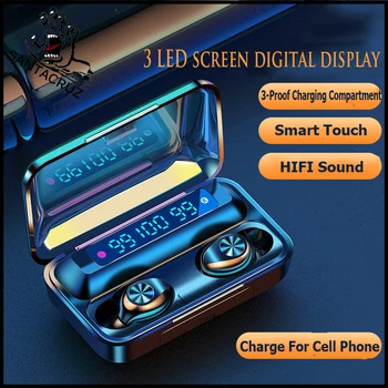 イヤホンワイヤレスヘッドセットハイファイサウンド2000mah充電ボックスノイズリダクションV5.0 bluetoothすべてのスマートフォン