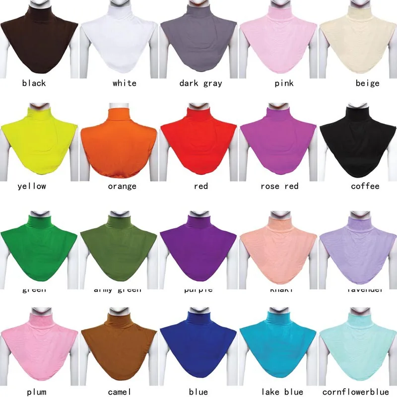 paul smith scarves Islamic Solid Color Knitted Fake Collar Muslim Men Women Hijab Extension Neck Chest Modal Scarf Collar Shirt Fake Collar Bib head scarves for men