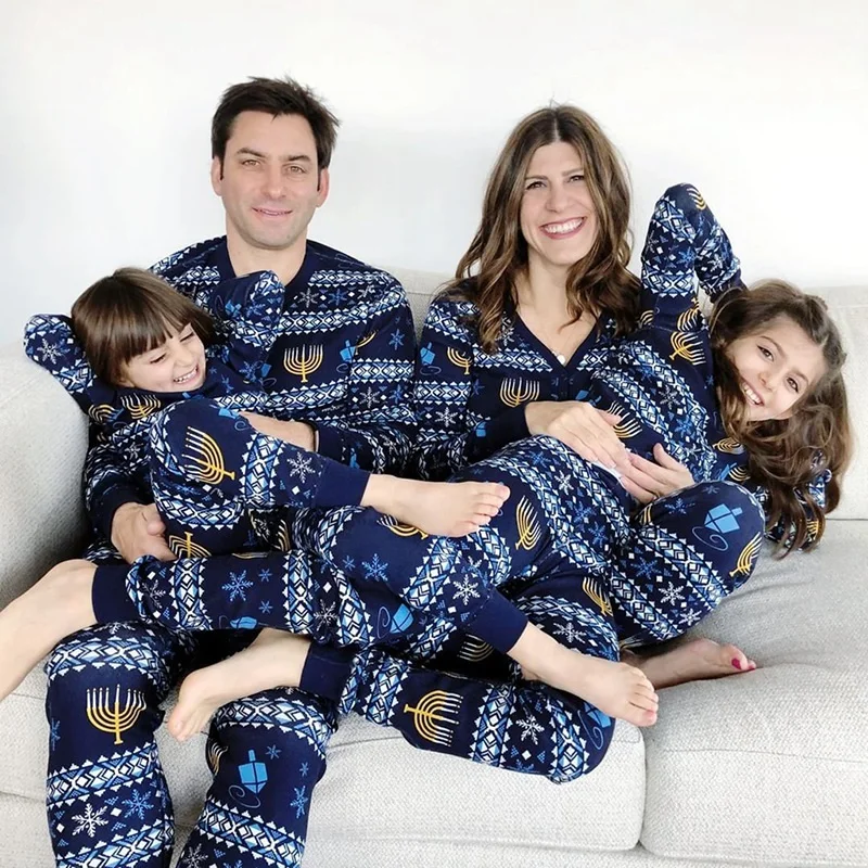 Christmas Family Pajamas Set Christmas Clothes Parent-child Suit Home Sleepwear New Baby Kid Dad Mom Matching Family Outfits
