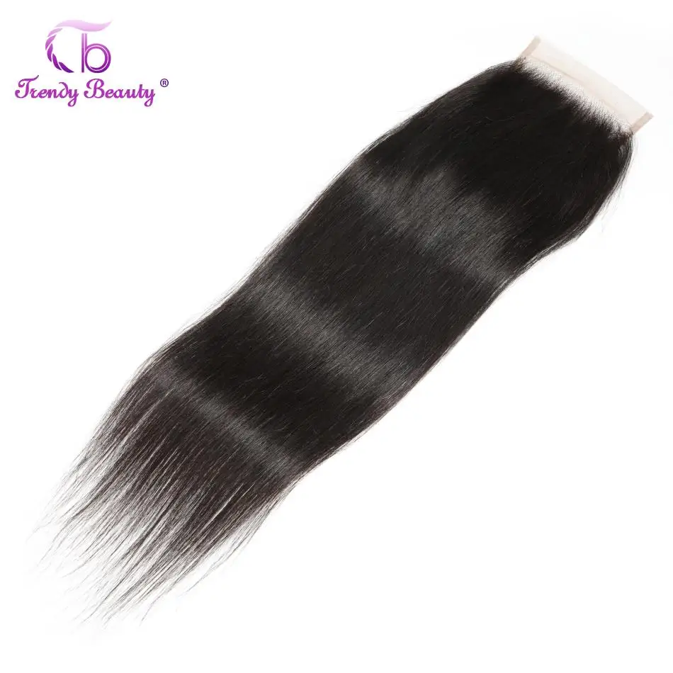Lace Closure Beauty-Hair Trendy Straight 8-22-Inches Peruvian Can-Be-Dyed 4x4/5x5