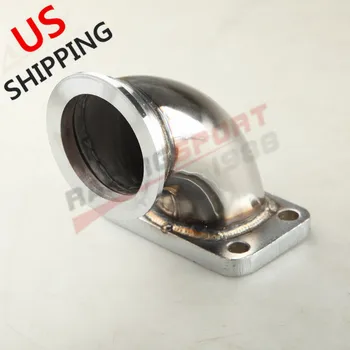 

US T3 Turbo Flange To 2.5" V-Band Flange 90 Degree Elbow Stainless Steel Adapter