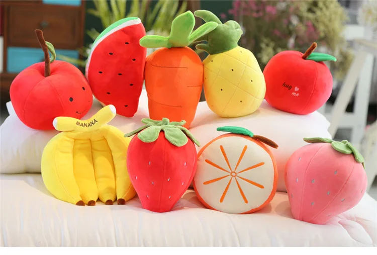Несколько стилей, фрукты, овощи, плюшевая кукла, клубника, банан, яблоко, морковь, сосна, яблоко, Маленькая подвеска, имитация мультфильма, фруктовая игрушка