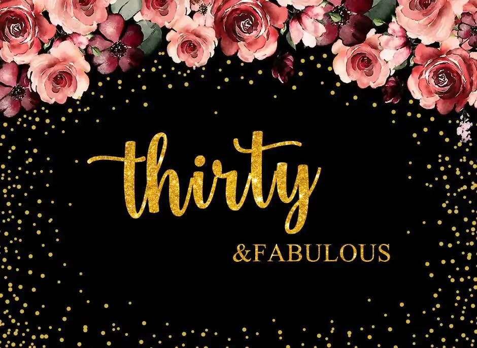 Adults Fabulous Birthday Party Backdrop Elegant 30th Backgrounds Cake Table Decorations Supplies Banners | Электроника