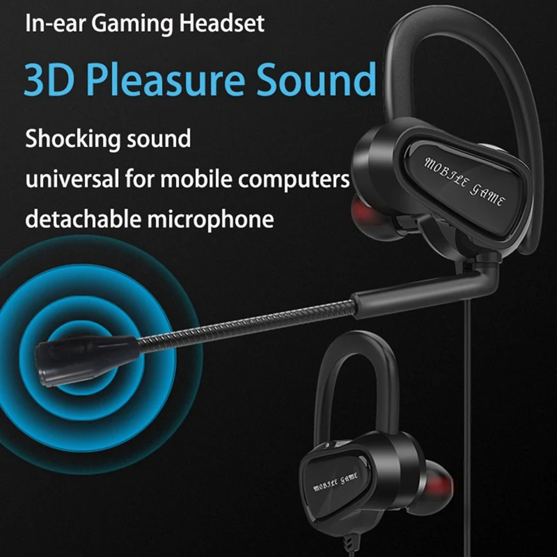 1 Set Gaming Earphones with HD Mic 3 5Mm Wired Stereo Headset 1 Pcs 2 in 1 Type C Headphone Adapter
