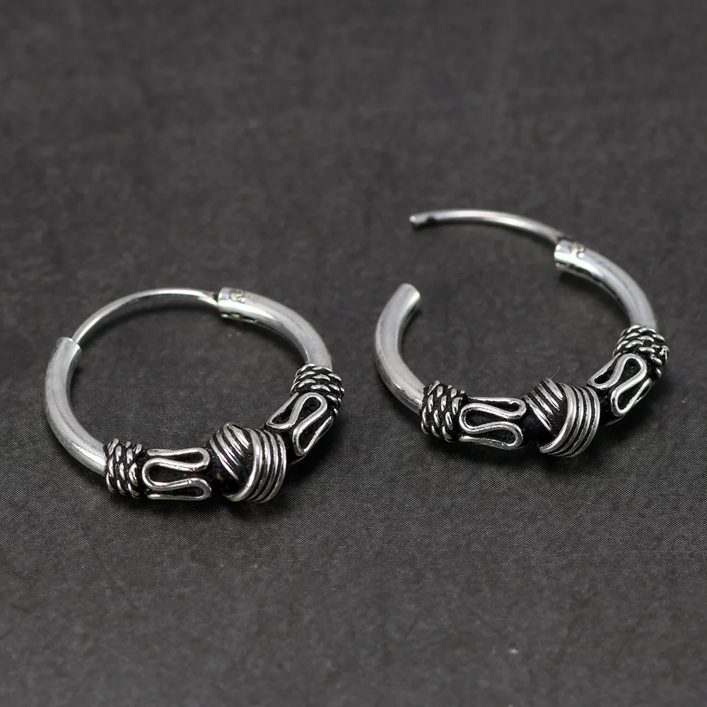 16 мм, 925 пробы, серебряные серьги-кольца, античные круглые серьги, серьги-кольца для женщин, ювелирные изделия Oorbellen