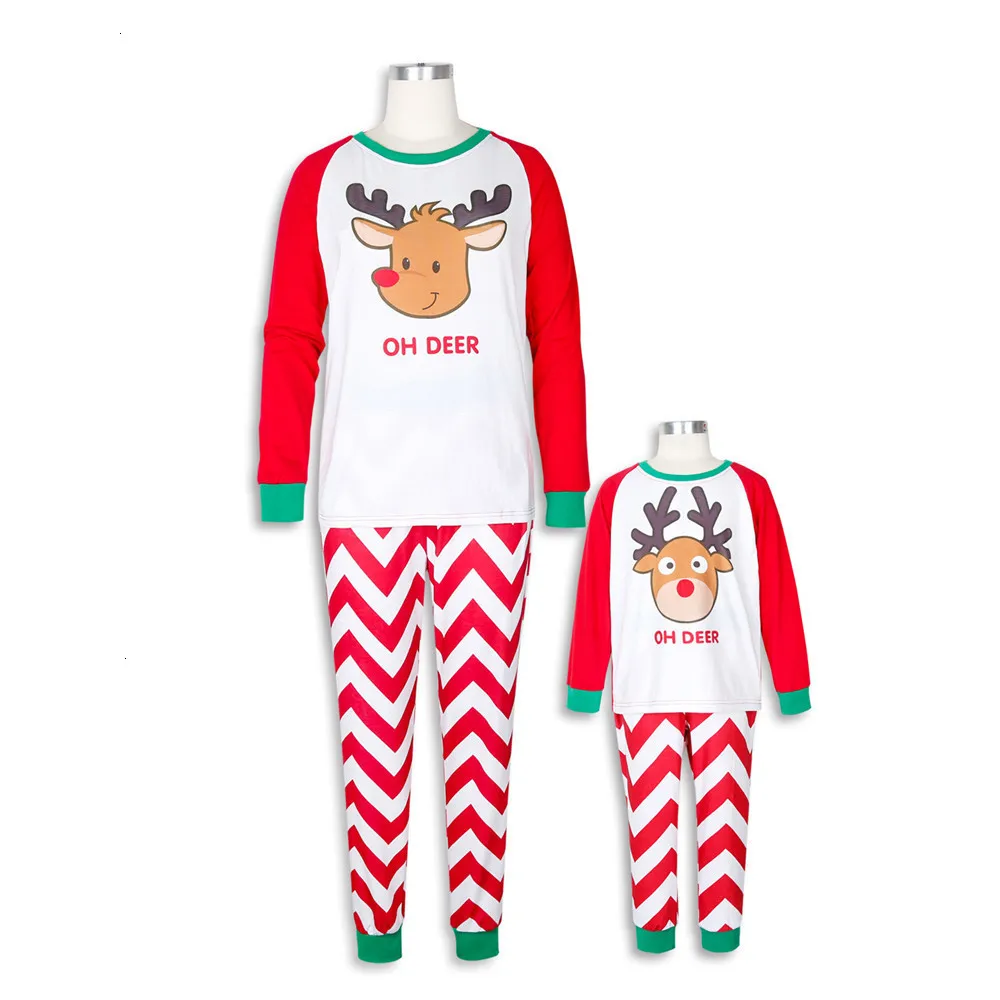 LILIGIRL/Хлопковые Семейные комплекты; Рождественский пижамный комплект; милая Рождественская одежда для сна для взрослых и детей; пижамный комплект Лось из мультфильма