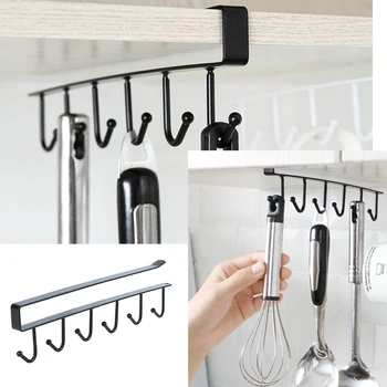 

Multifunctional Metal Hook Cupboard Mug Holder Mug Hooks Rack Hanger Cup Storage Holder Kitchen Accessories Bathroom Supplies
