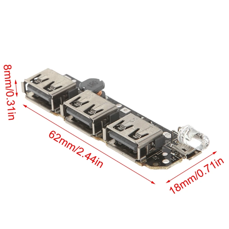 5V 2.1A 3 USB Power Bank Battery Charger Module Circuit Board Step Up Boost DIY 37MC power bank battery charger power bank motherboard