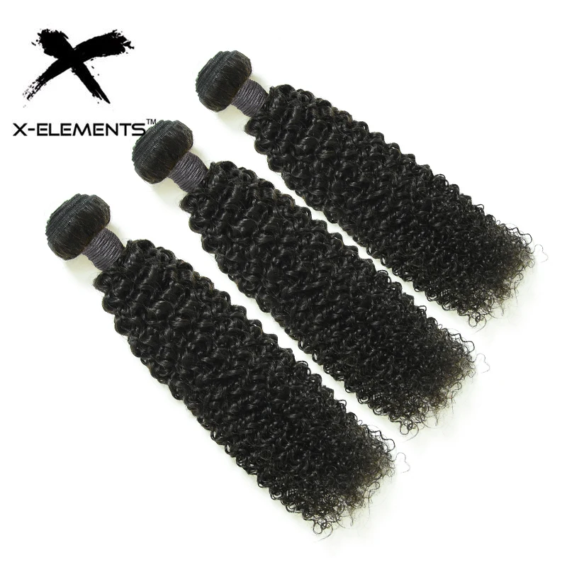 X-Elements, перуанские кудрявые волосы, 3/4 пряди, натуральный цвет, человеческие волосы для наращивания "-26", не Реми, вплетаемые пряди