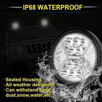 

White Work lights Waterproof Accessories Replacement Lamps DC 9-32V Round 2pcs