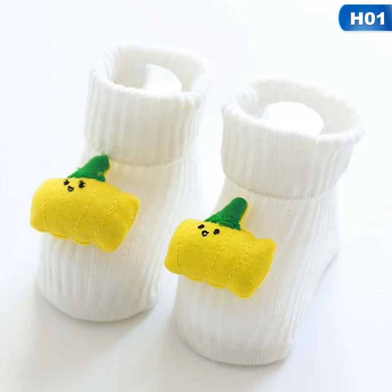Newborn Baby Anti-Slip Indoor Floor Socks Baby Girls Boys Cute Cartoon Fruit Socks Winter Warm Kids Clothes Accessories - Цвет: 1