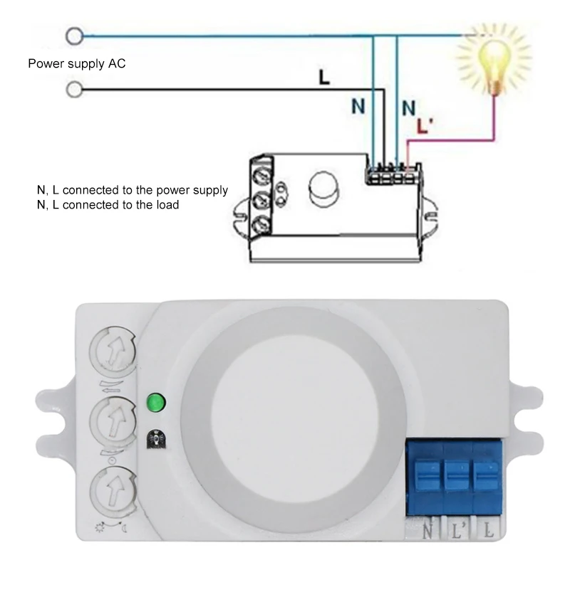 

NEW 360 Degree Radar motion Sensor Light Switch Body Motion Detector Microwave Sensor Switch 5.8GHz Radar Sensor Switch