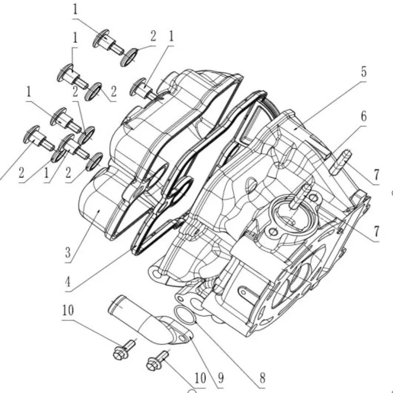 Головка цилиндра NC250 177 Twin Cam Zongshen Nc 250 300 Полный комплект с Распредвал для