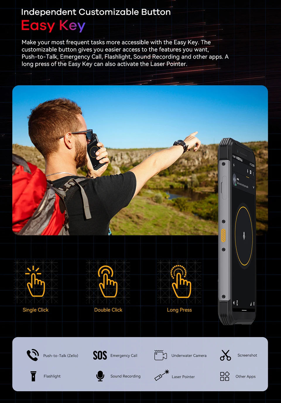 dual sim international unlocked cell phones ZEEKER T100 Rugged Phone 40m Laser Measure IP68/IP69K Cellphone Helio G85 Android 11 Octa Core 128GB SmartPhone 6000mAh NFC best cheap android cell phone