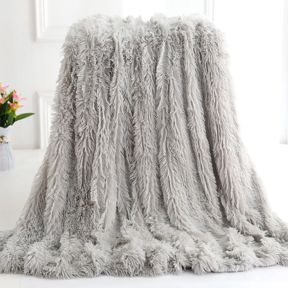 Luxury Large Pile Throw Blanket Super Soft Fleece Warm Shaggy Cover Home Bedroom cobija couverture koc UYT Shop