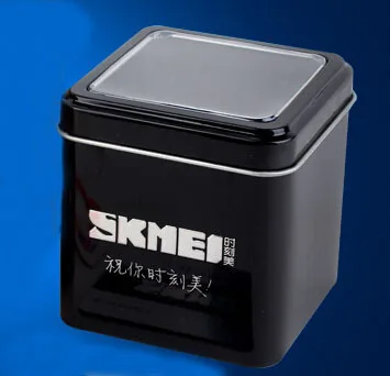 metal box SKMEI модные часы мужские Многофункциональные цифровые часы водонепроницаемые будильник из нержавеющей стали чехол для часов Relogio цифровые наручные часы - Цвет: metal box