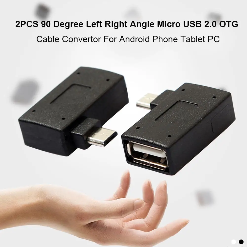 Мини микро USB OTG кабель адаптер 90 градусов Левый Правый Угол Micro USB 2,0 OTG Хост адаптер конвертер для Android телефона планшета ПК