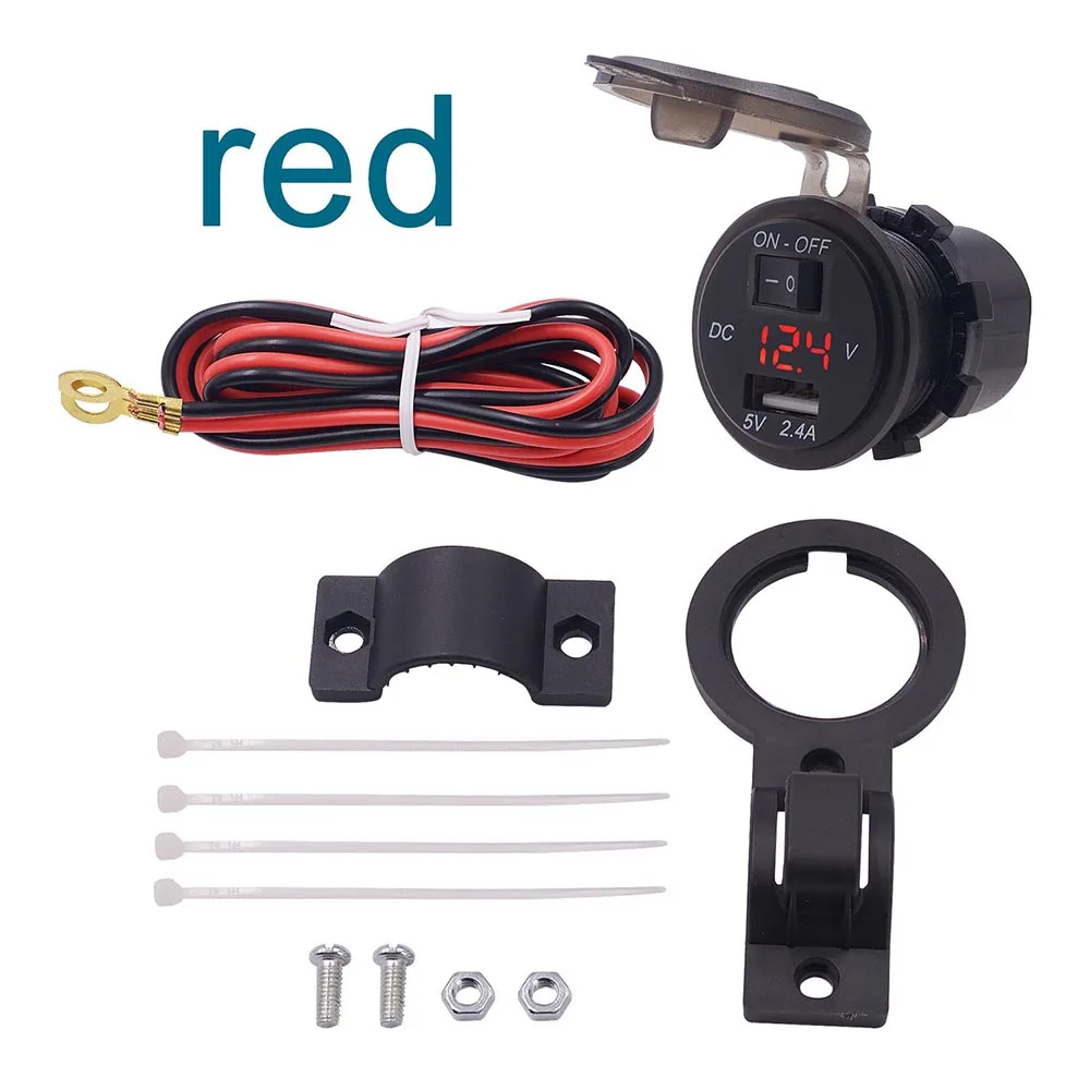 1 Pcs DC12V-24V зарядное устройство для электрического велосипеда мотоцикл телефон usb зарядка велосипед аксессуары водонепроницаемый портативный мото автомобильное электрическое зарядное устройство - Цвет: 1 Pcs